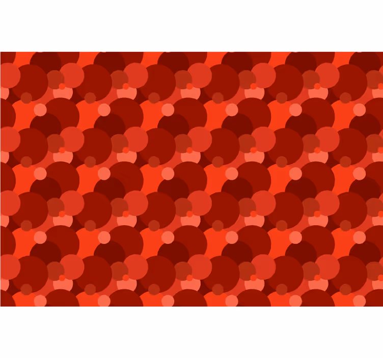 Cortina roller roja con diseño de círculos modernos - TenVinilo