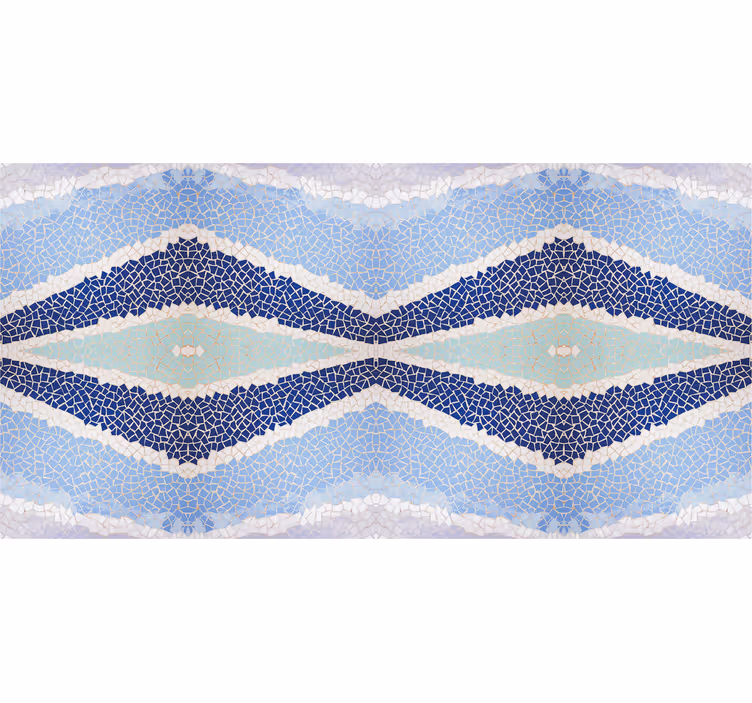 Cortina roller baño azulejos irregulares azules pequeños - TenVinilo