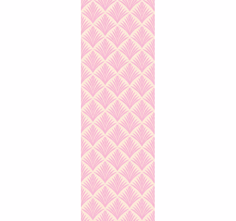 Cortina roller clásico patrón retro palmera rosa pastel - TenVinilo