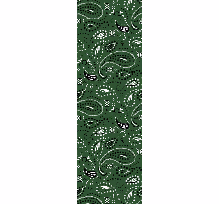 Cortina roller clásico paisley en tono teal - TenVinilo