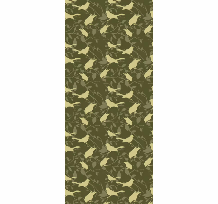 Cortina roller clásico diseño de pájaros verdes victoriano - TenVinilo