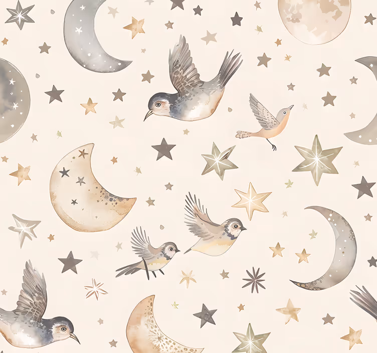 Cortina roller para bebé cielo nocturno beige - TenVinilo