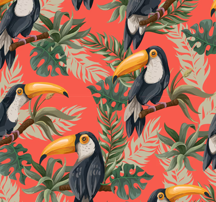 Cortina roller pasillo tucanes tropicales - TenVinilo