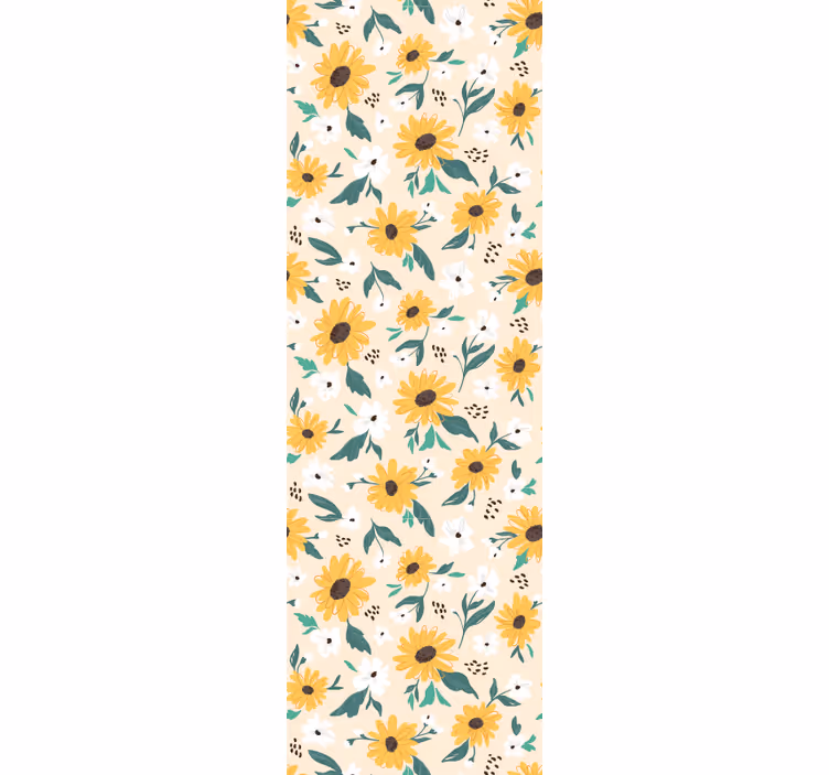 Cortina roller pasillo fondo beige girasol - TenVinilo
