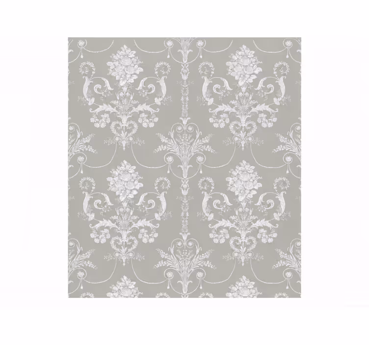 Cortina roller gris con patrón floral real - TenVinilo