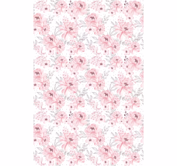 Cortina roller flores patrón floral rosa - TenVinilo