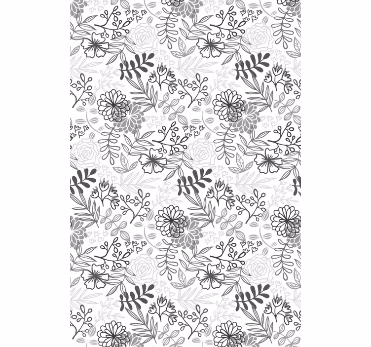 Estor estampado floral de tonos grises - TenVinilo