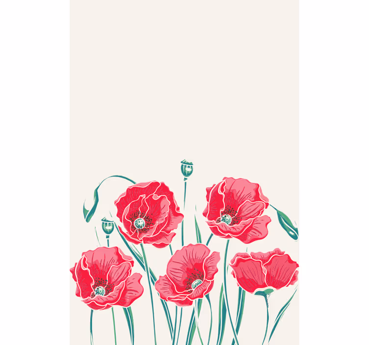 Cortina roller flores elegancia de la flor de amapola - TenVinilo