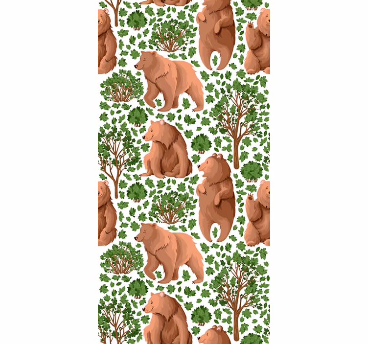 Cortina roller animales patrón de bosque de osos - TenVinilo