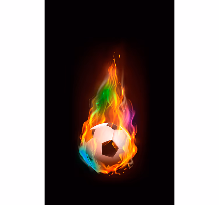 Estor enrollable fútbol pelota fuego multicolor - TenVinilo