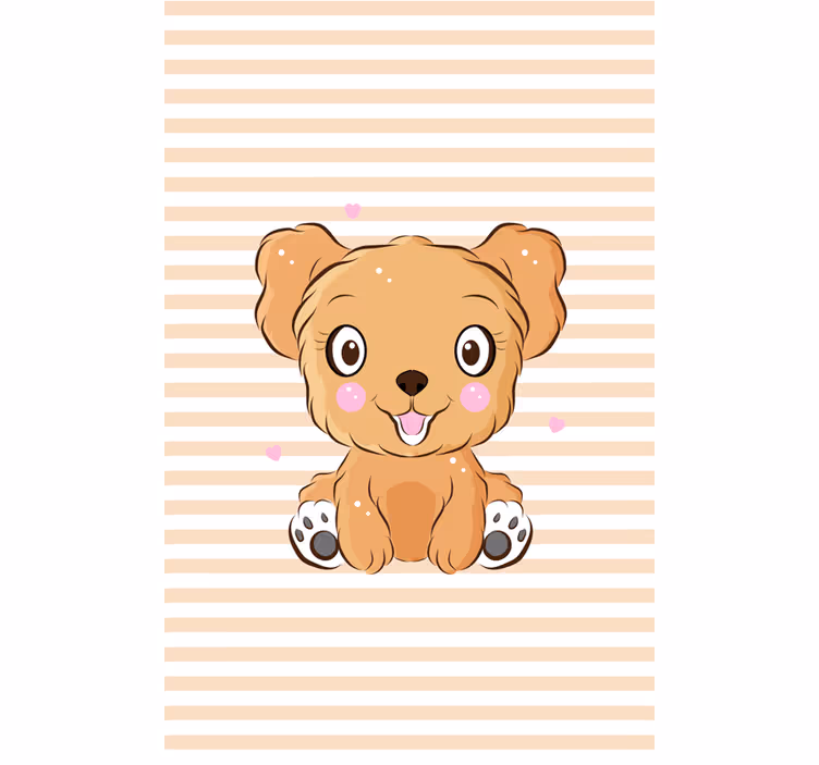 Cortina roller animales linda ilustración de cachorro - TenVinilo