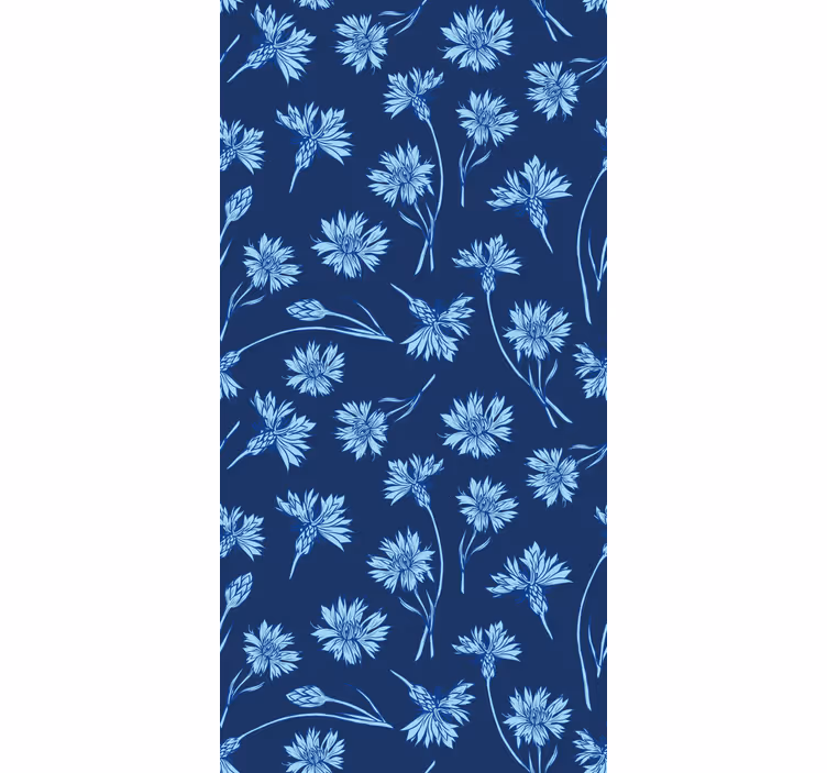 Estor estampado floral azul marino - TenVinilo