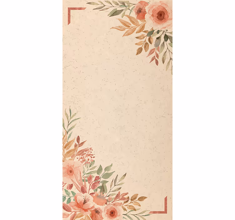 Estor floral Fondo beige peonías - TenVinilo