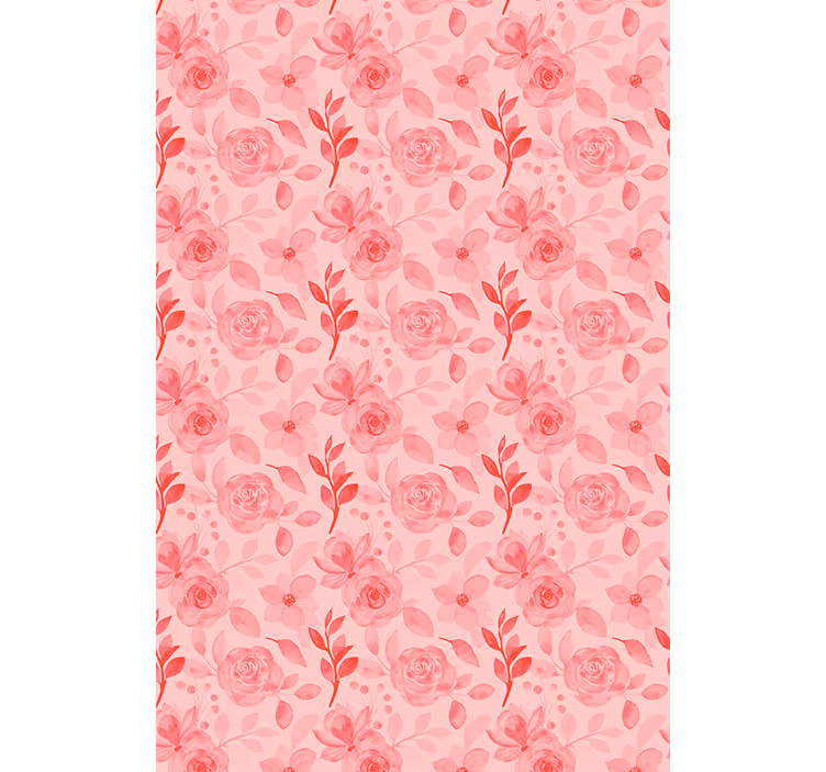 Cortina roller floral patrón romántico de rosas - TenVinilo