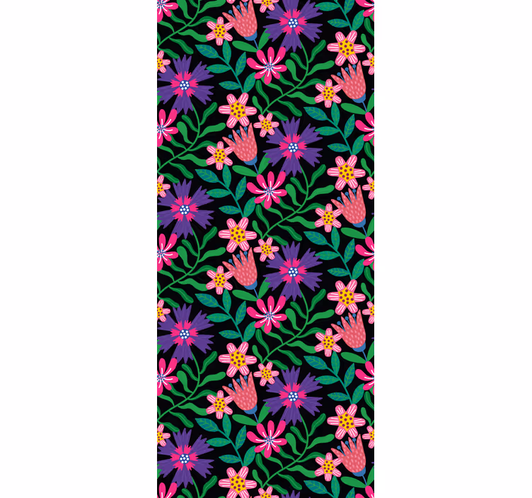 Cortina roller flores diseño de armonía floral - TenVinilo