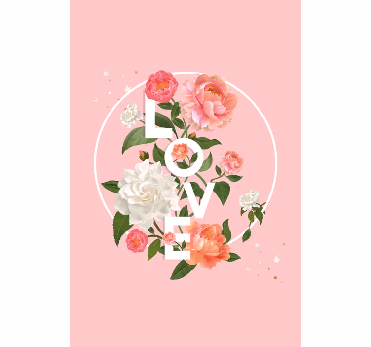 Cortina roller romántica me encanta el diseño floral - TenVinilo