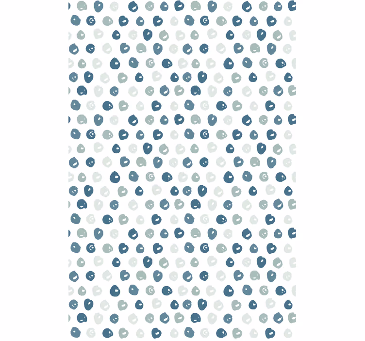 Cortina roller living comedor puntos pintados de azul - TenVinilo