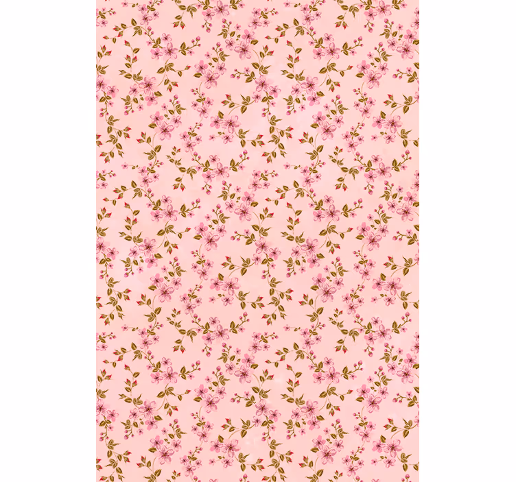 Estor flores Flores de color rosa acuarela - TenVinilo
