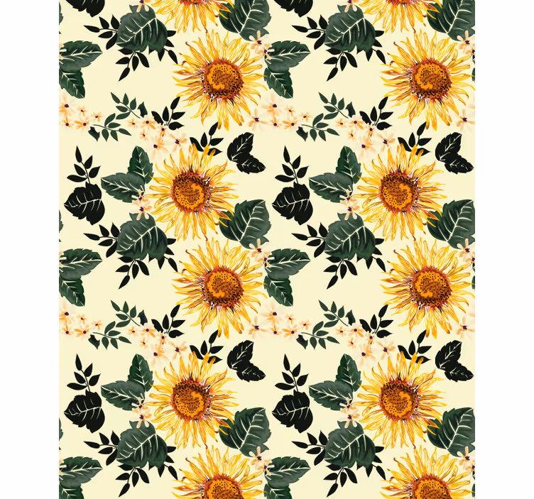 Cortina roller flores tema floral de girasol - TenVinilo