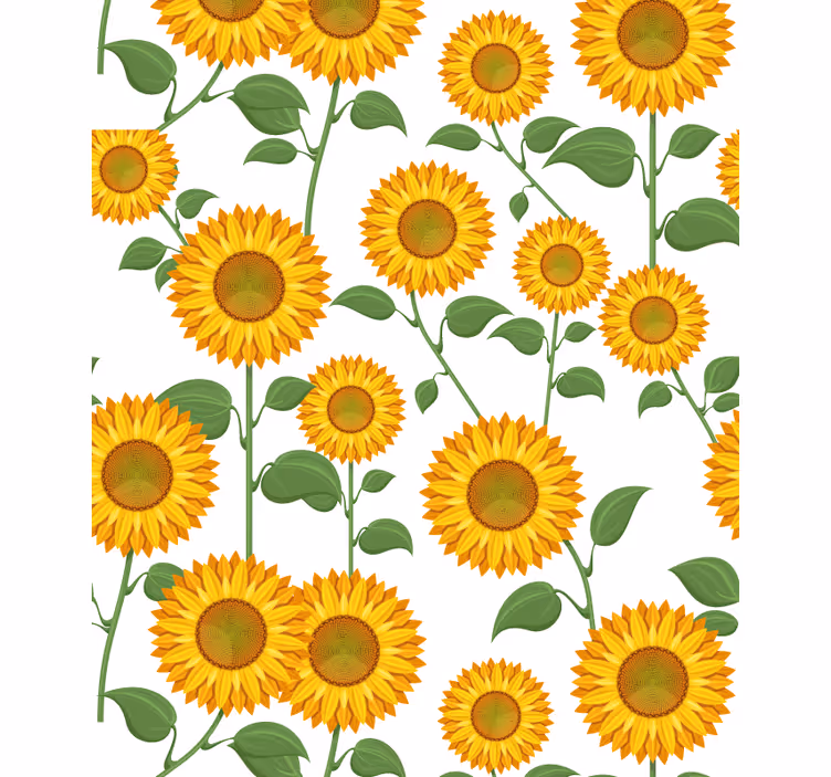 Cortina roller flores motivo botánico de girasol - TenVinilo