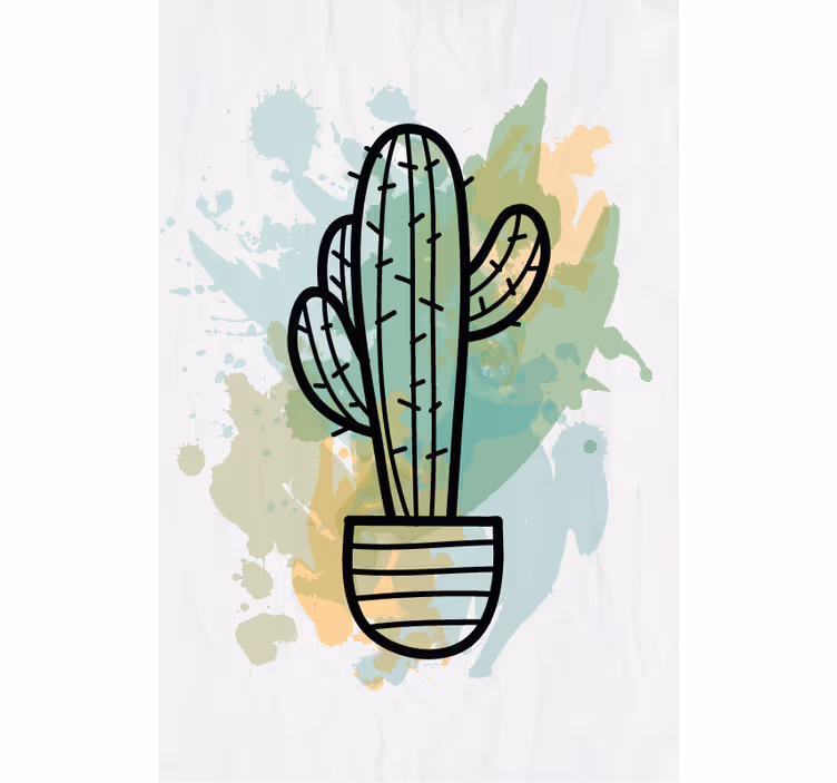 Estor enrollable cactus tonos acuarela - TenVinilo