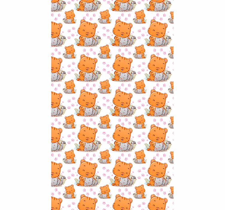 Cortina roller infantil patrones de gatos bebés - TenVinilo