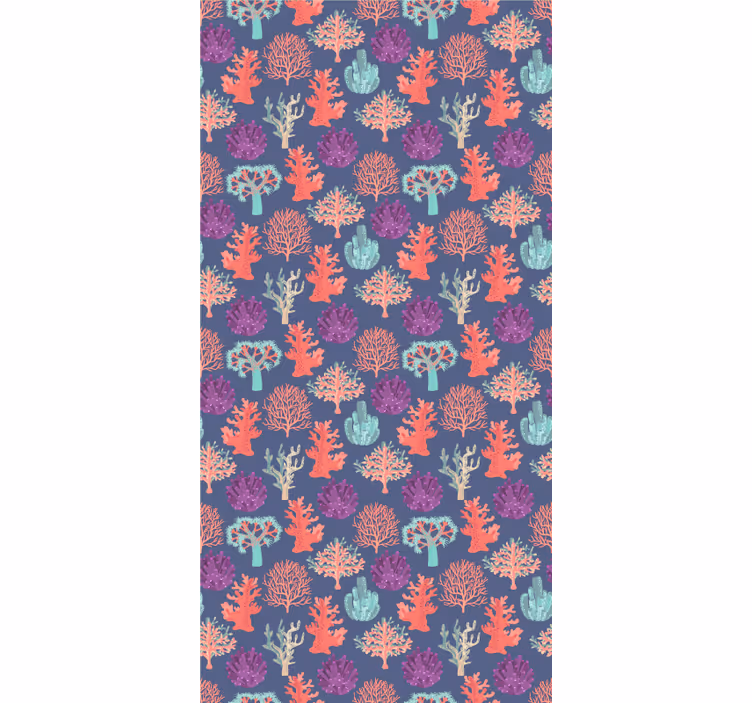 Cortina roller flores patrones de coral coloridos - TenVinilo