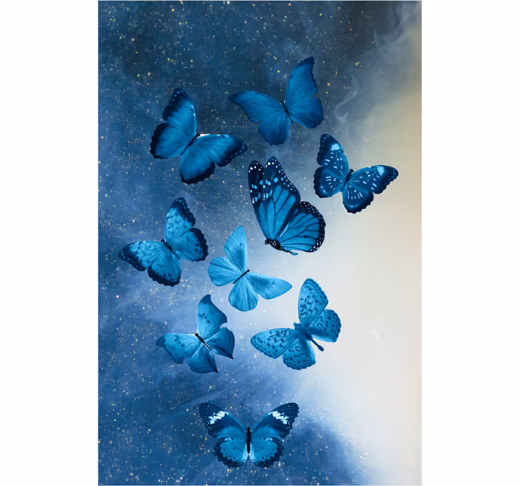 Cortina roller mariposas motivo azul volador - TenVinilo