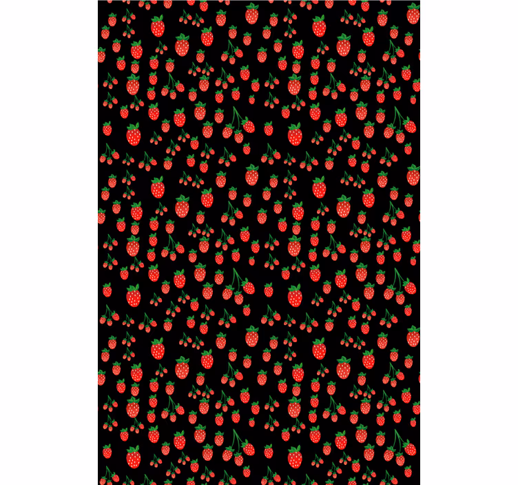 Cortina roller frutas patrones de fresas vibrantes - TenVinilo