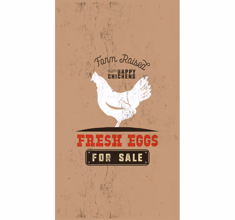 Estor animales Huevos frescos pollo blanco - TenVinilo