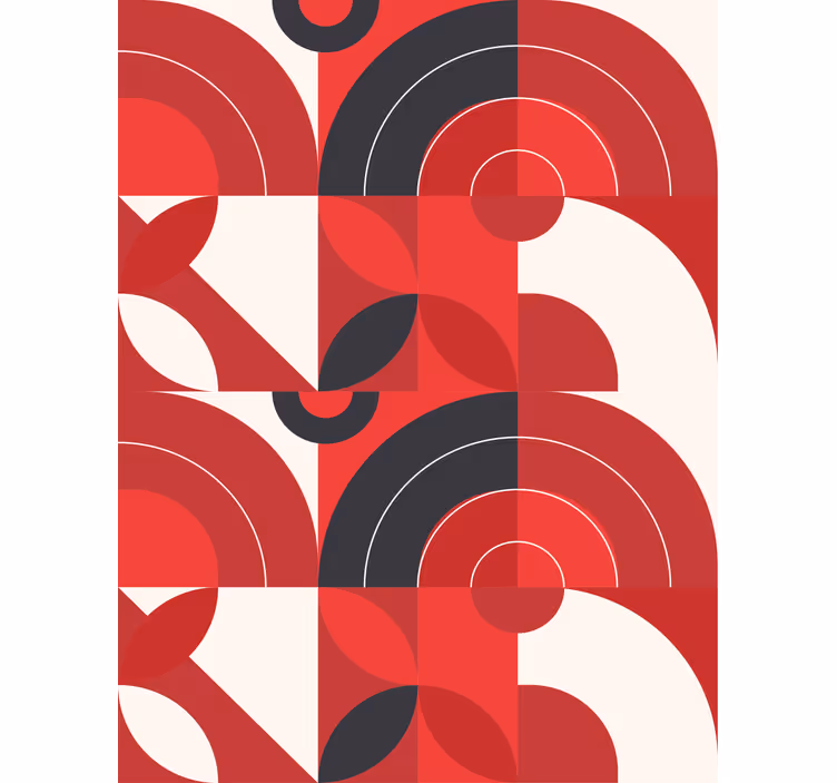 Cortina roller moderno círculos rojos geométricos - TenVinilo