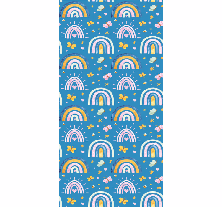 Cortina roller infantil diseño de mariposas arcoiris - TenVinilo