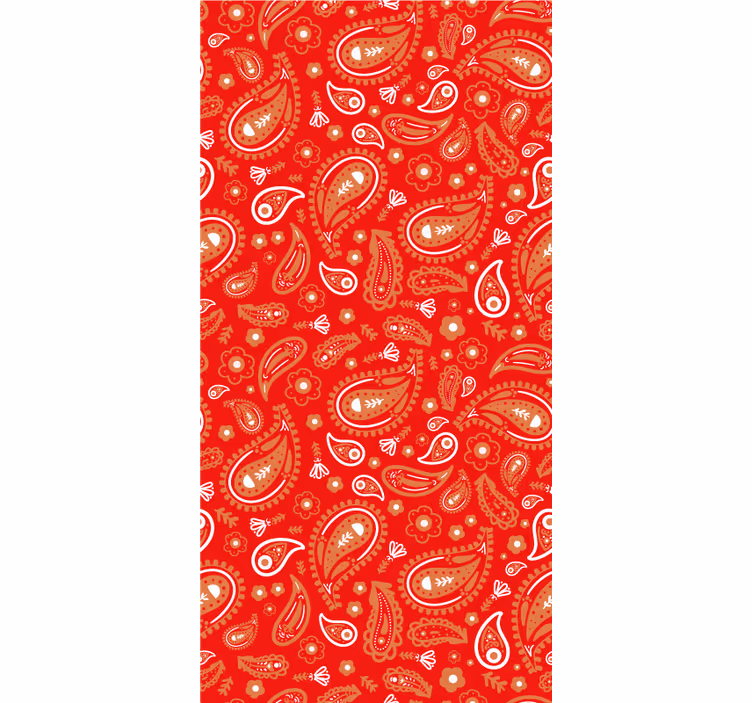 Cortina roller floral patrón de cachemira rojo - TenVinilo