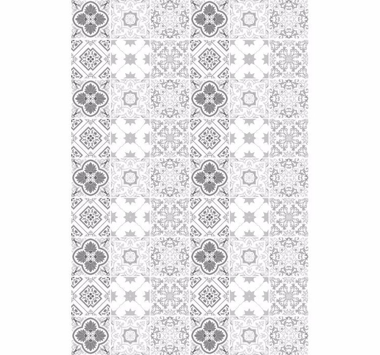 Estor baño Patrón de azulejos de sombra gris marroquí - TenVinilo