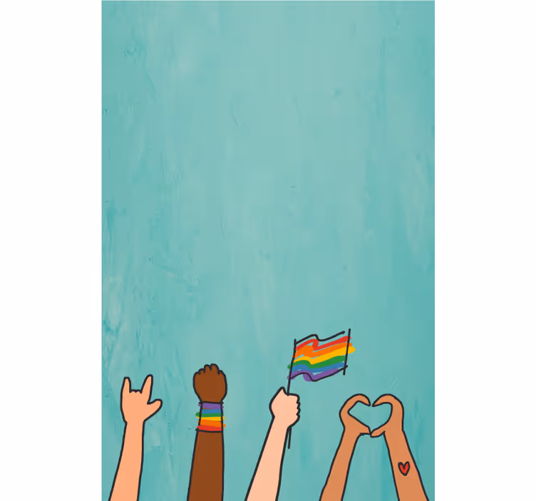 Estor salón Orgullo gay estilo doodle - TenVinilo