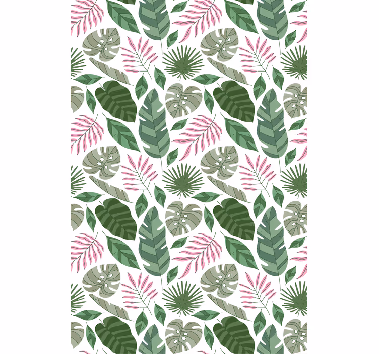 Cortina roller living comedor tema de vegetación tropical - TenVinilo
