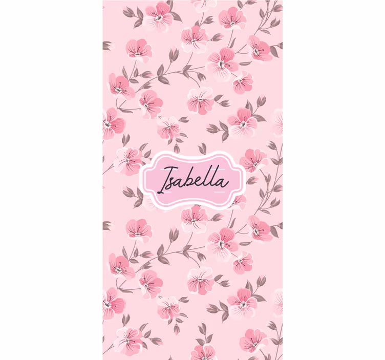 Cortina roller infantil flores de cerezo con nombre - TenVinilo
