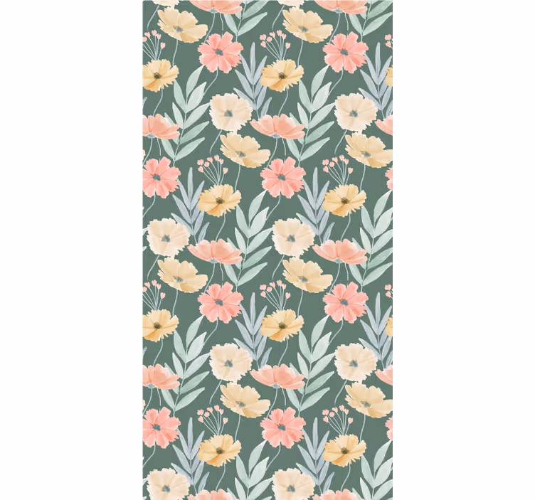 Cortina roller flores elegante arreglo botánico - TenVinilo