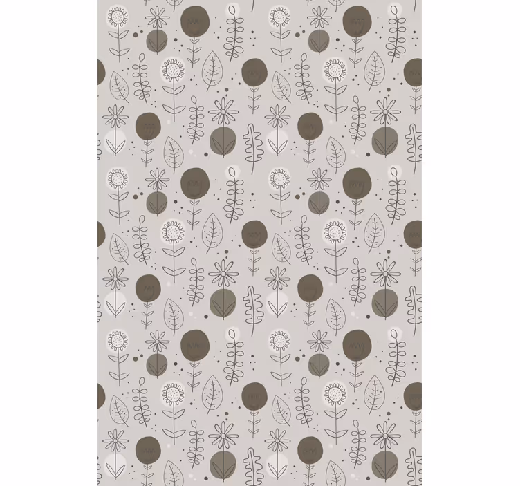Cortina roller flores tema elegante gris - TenVinilo