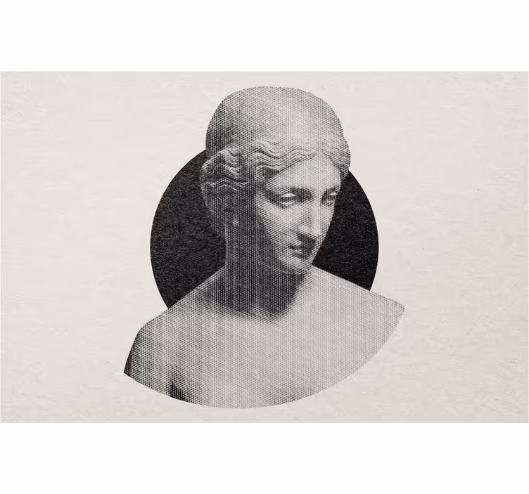 Cortina roller dibujos busto de escultura tradicional - TenVinilo