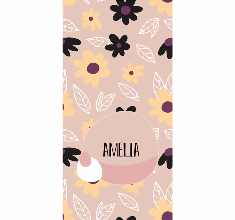 Cortina roller personalizable diseño floral personalizado - TenVinilo