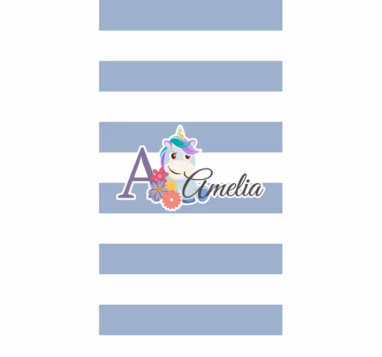 Cortina roller infantil nombre de unicornio personalizado - TenVinilo