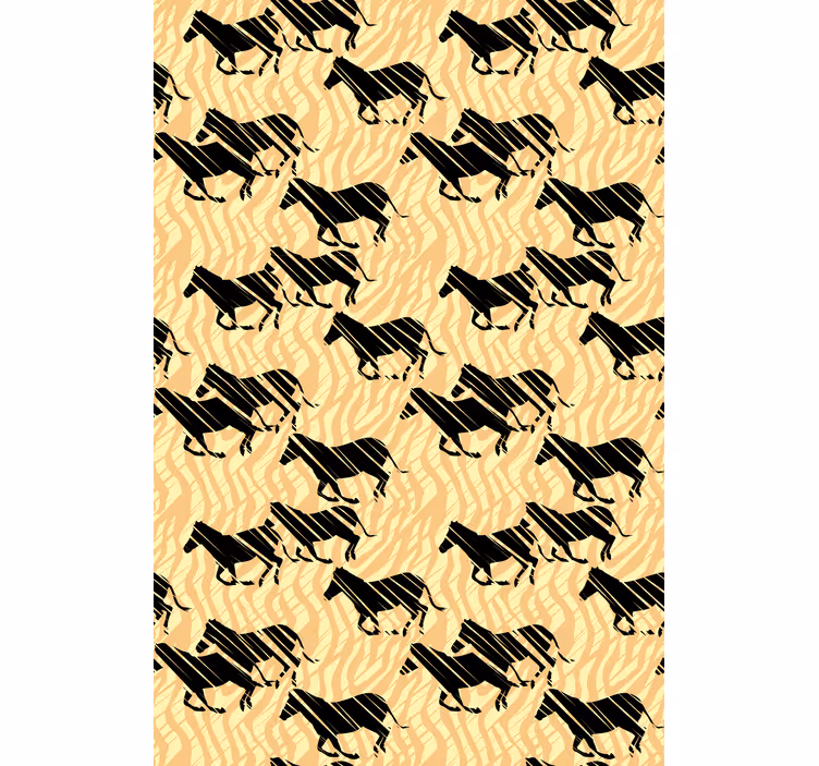 Cortina roller animales patrón de caballo estilizado - TenVinilo