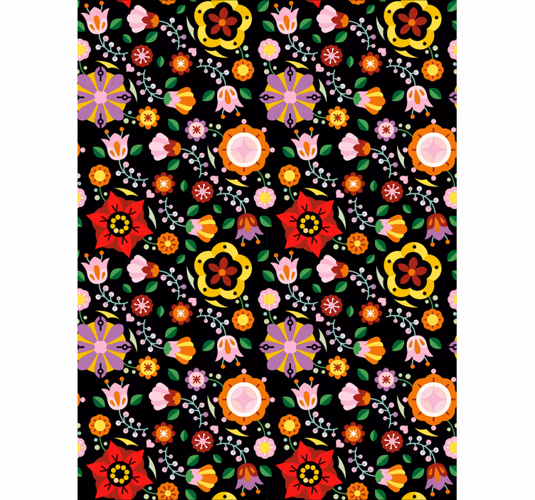 Cortina roller floral estilo vibrante y colorido - TenVinilo