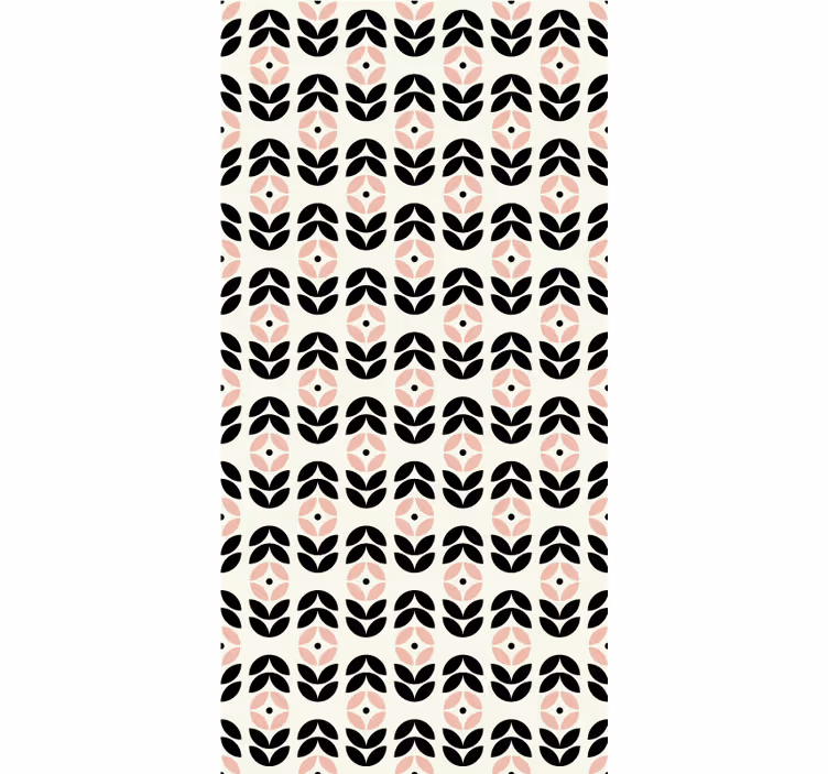 Cortina roller floral repetición geométrica beige - TenVinilo