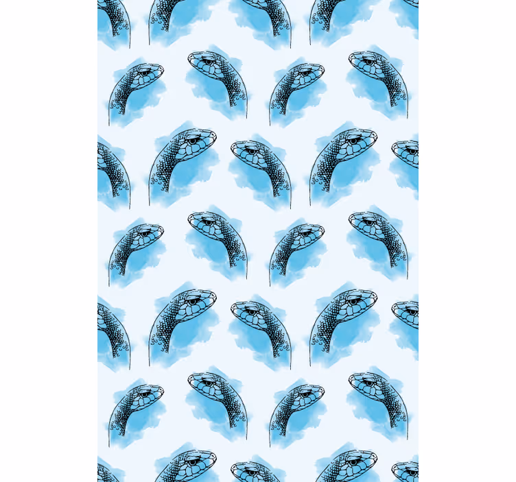 Cortina roller animales caras de serpiente azules - TenVinilo