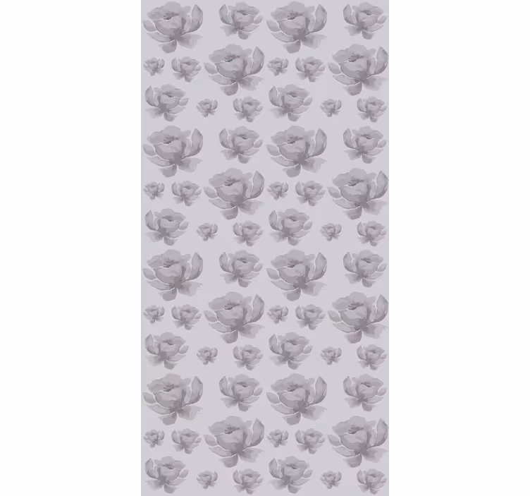 Cortina roller flores diseño delicado gris - TenVinilo