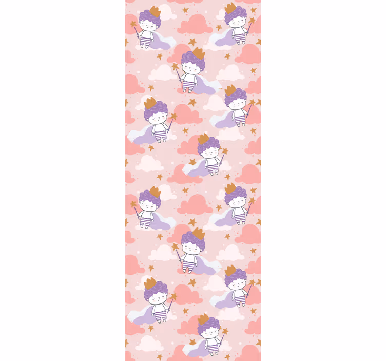 Cortina roller infantil princesas adorables y nubes - TenVinilo