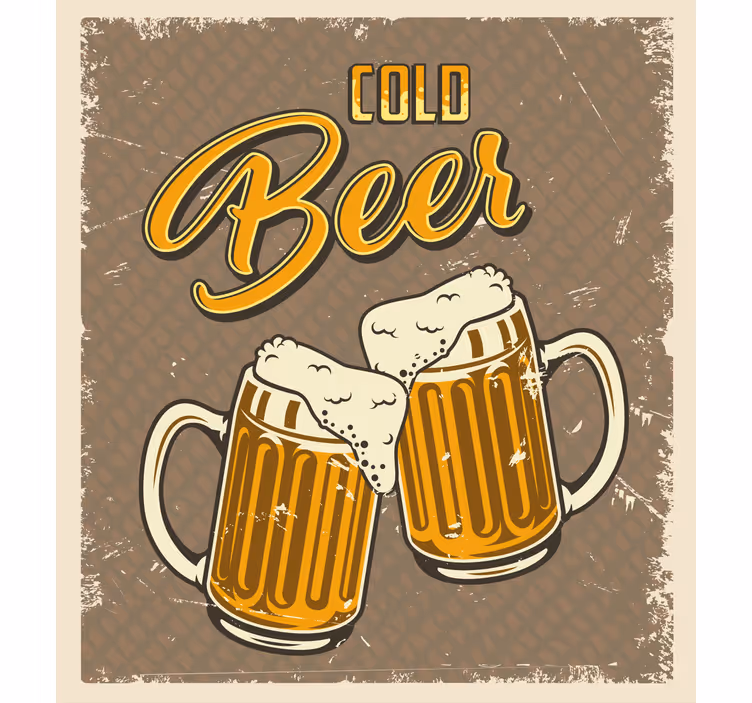 Estor cocina Cerveza fría efecto retro sucio - TenVinilo