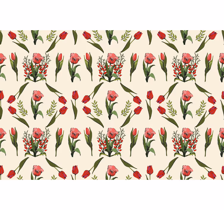 Cortina roller floral elegante arreglo beige - TenVinilo